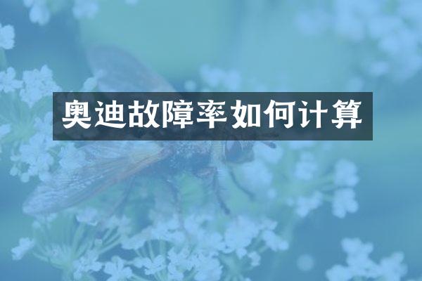 奥迪故障率如何计算
