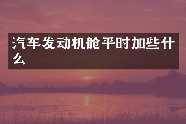 汽车发动机舱平时加些什么