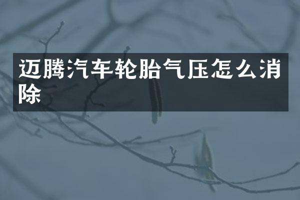 迈腾汽车轮胎气压怎么消除