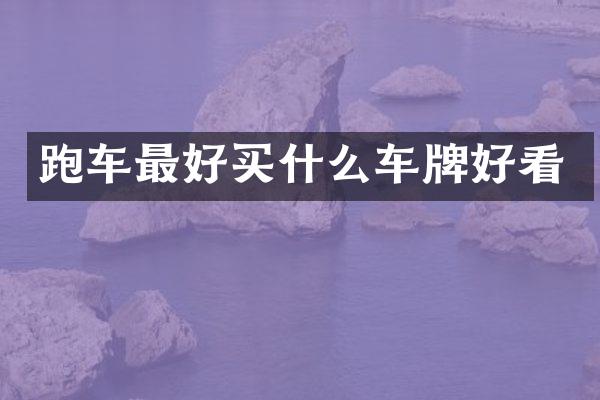 跑车最好买什么车牌好看