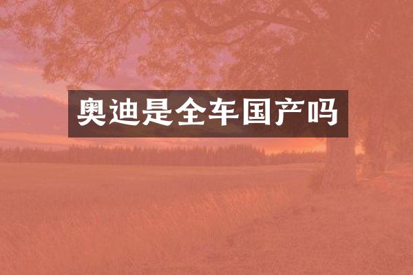 奥迪是全车国产吗