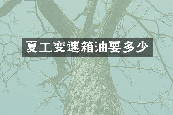夏工变速箱油要多少