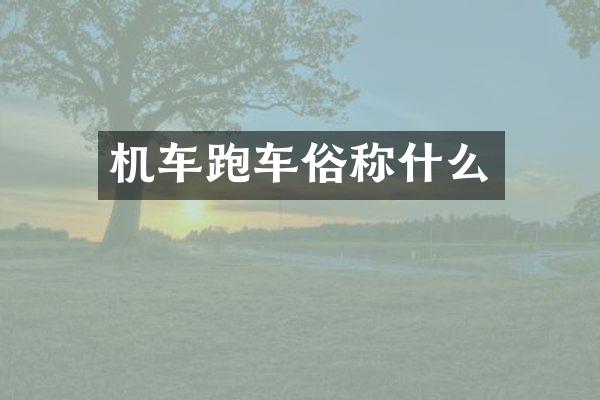 机车跑车俗称什么