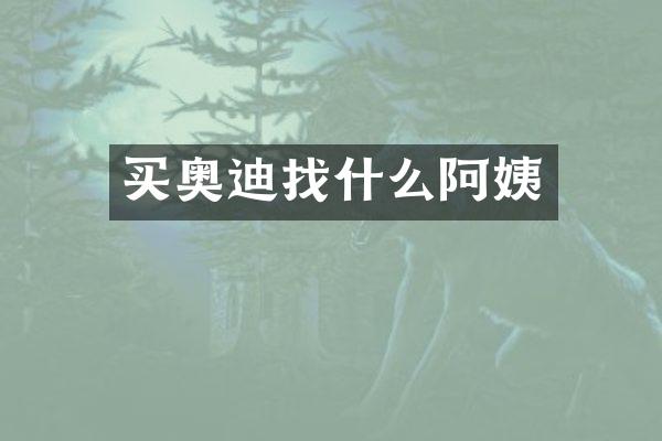 买奥迪找什么阿姨