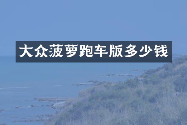 大众菠萝跑车版多少钱