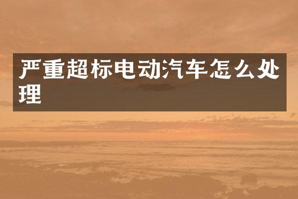 严重超标电动汽车怎么处理