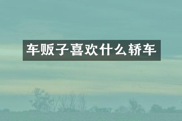 车贩子喜欢什么轿车