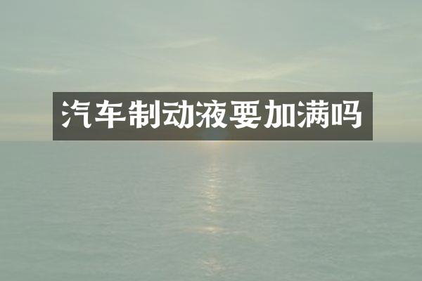 汽车制动液要加满吗