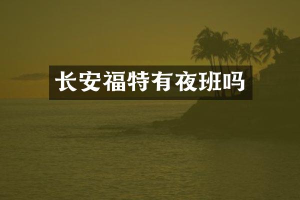 长安福特有夜班吗