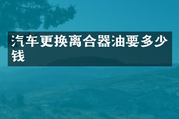 汽车更换离合器油要多少钱