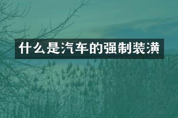 什么是汽车的强制装潢