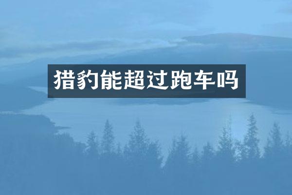 猎豹能超过跑车吗