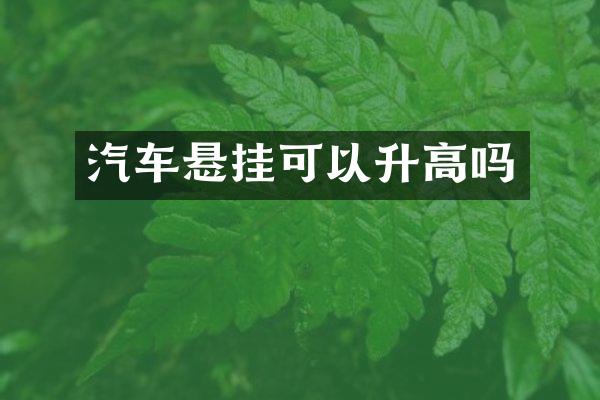 汽车悬挂可以升高吗