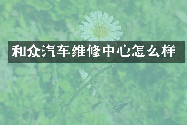 和众汽车维修中心怎么样