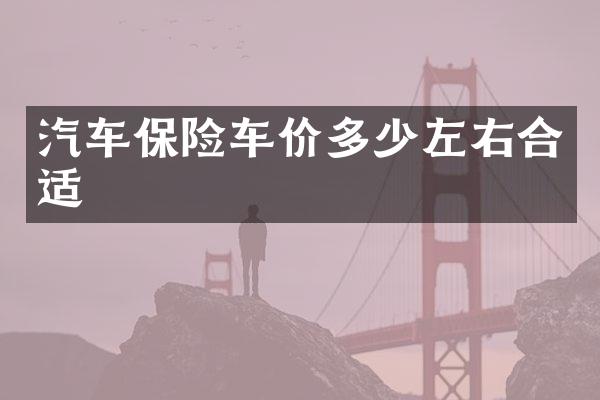 汽车保险车价多少左右合适