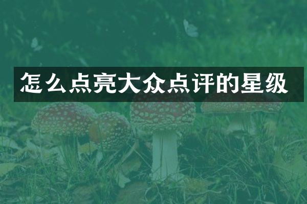 怎么点亮大众点评的星级