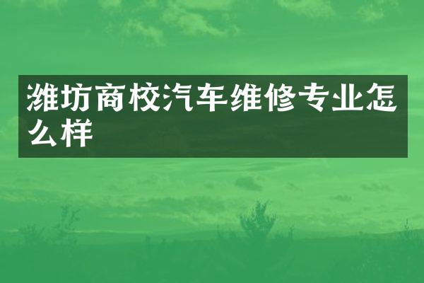 潍坊商校汽车维修专业怎么样