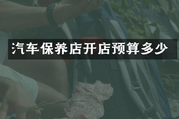汽车保养店开店预算多少