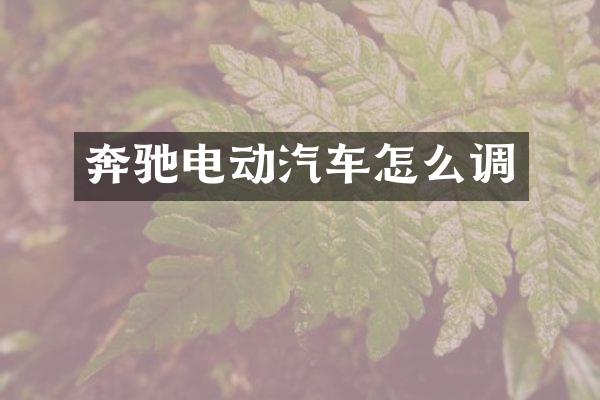 奔驰电动汽车怎么调