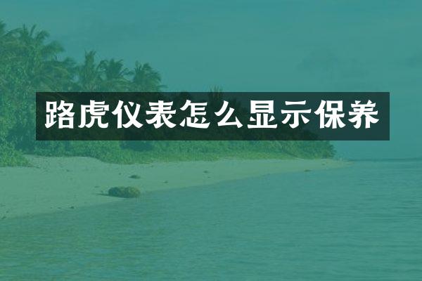路虎仪表怎么显示保养