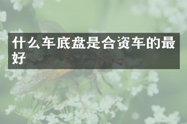 什么车底盘是合资车的最好