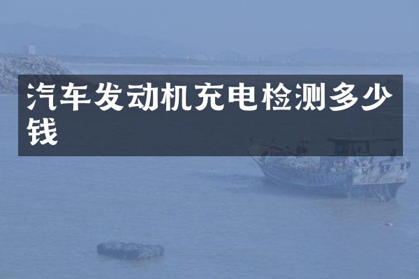 汽车发动机充电检测多少钱