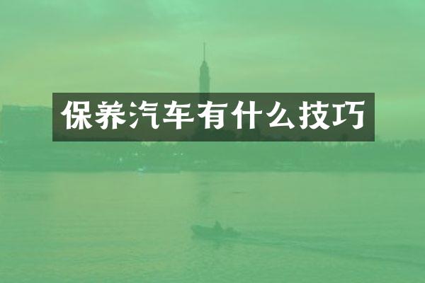 保养汽车有什么技巧