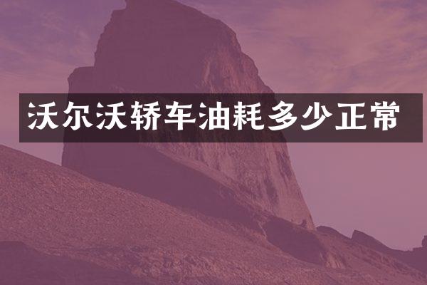 沃尔沃轿车油耗多少正常