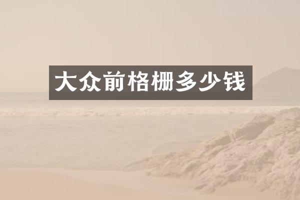 大众前格栅多少钱