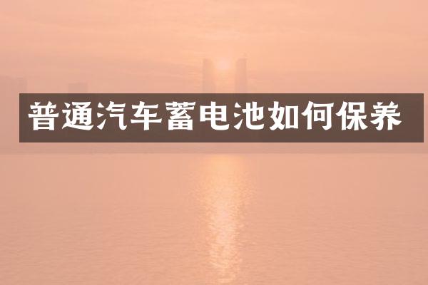 普通汽车蓄电池如何保养
