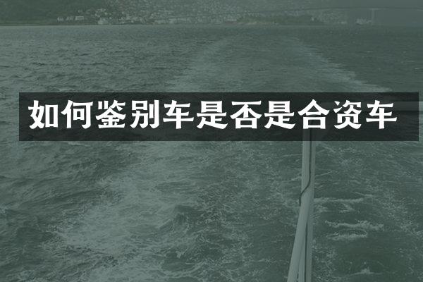 如何鉴别车是否是合资车