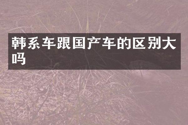 韩系车跟国产车的区别大吗