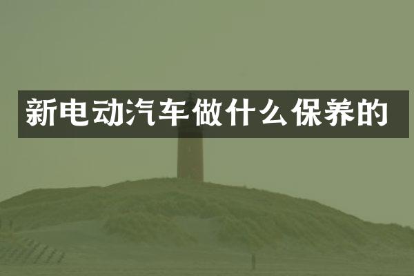 新电动汽车做什么保养的