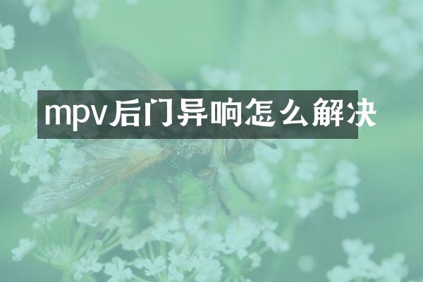 mpv后门异响怎么解决