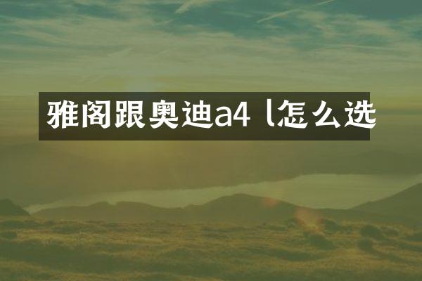 雅阁跟奥迪a4 l怎么选