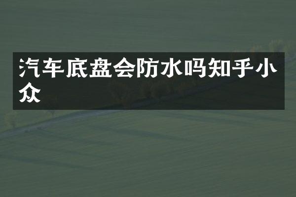 汽车底盘会防水吗知乎小众