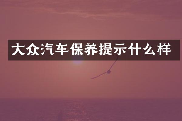 大众汽车保养提示什么样