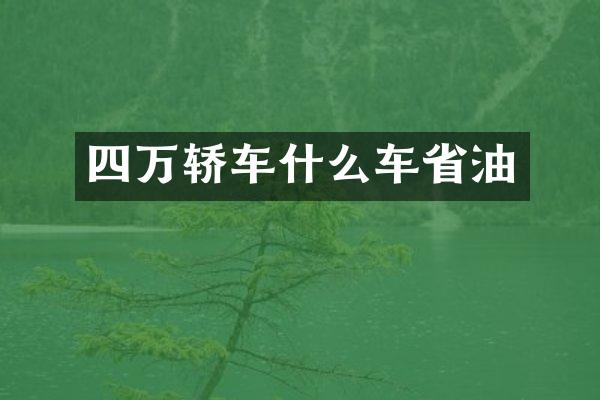四万轿车什么车省油