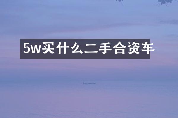 5w二手合资车