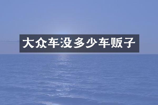 大众车没多少车贩子