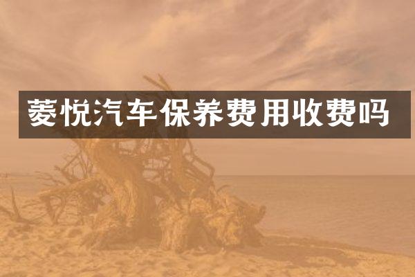 菱悦汽车保养费用收费吗
