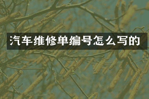 汽车维修单编号怎么写的