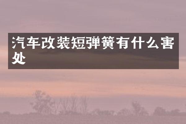 汽车改装短弹簧有什么害处
