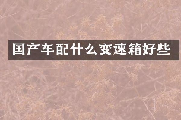 国产车变速箱好些