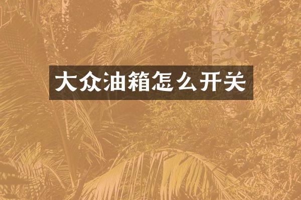 大众油箱怎么开关