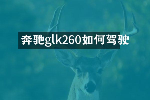 奔驰glk260如何驾驶