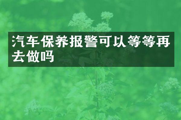 汽车保养报警可以等等再去做吗