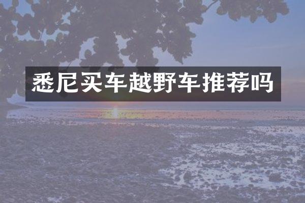 悉尼买车越野车推荐吗