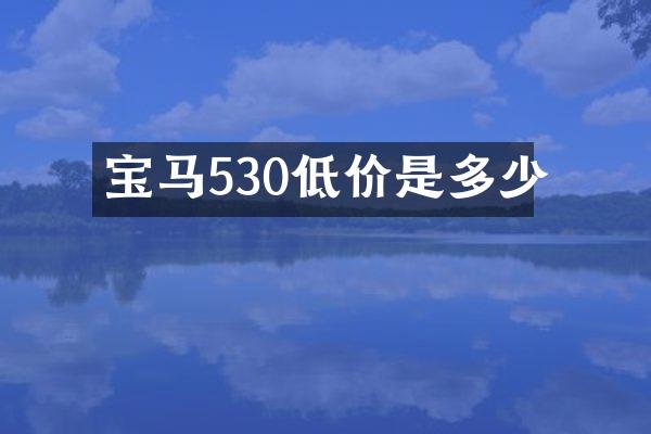 宝马530低价是多少