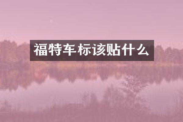 福特车标该贴什么
